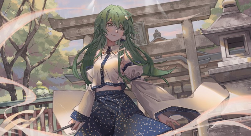 anime, anime girls, digital art, artwork, portrait, Kochiya Sanae