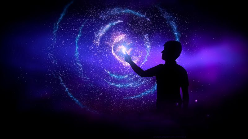 silhouette, star, dark, touch, 4k