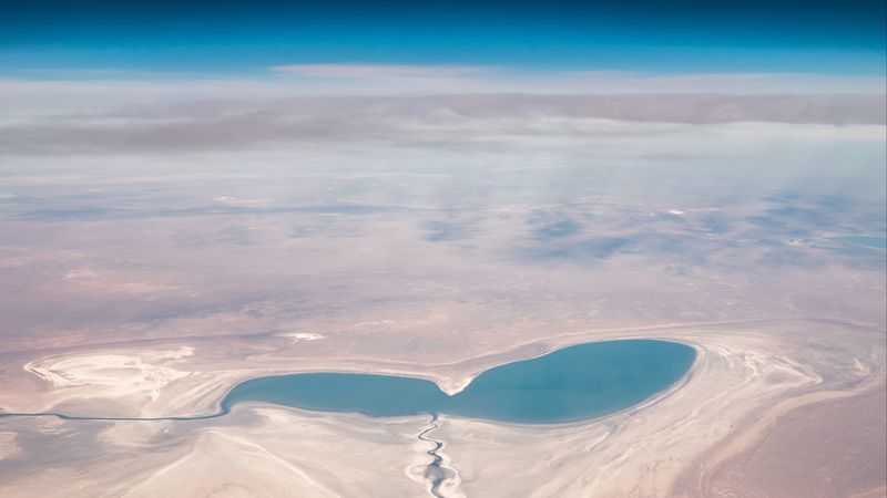 lake, aerial view, overview, height, 4k