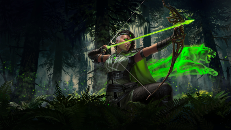 Magic: The Gathering, artwork, video game art, panthers, low-angle