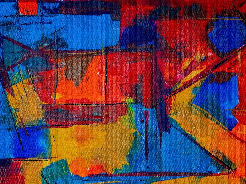 painting, texture, artwork, colorful, abstract, canvas, blue, red