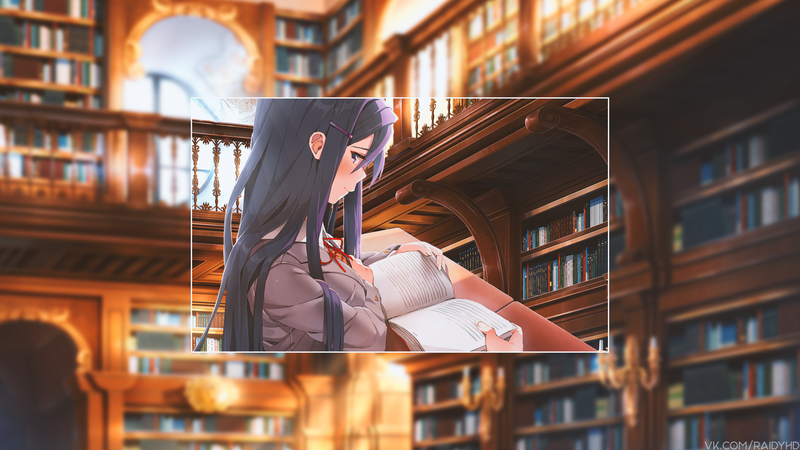 anime girls, anime, picture-in-picture, Yuri (Doki Doki Literature Club), Doki Doki Literature Club