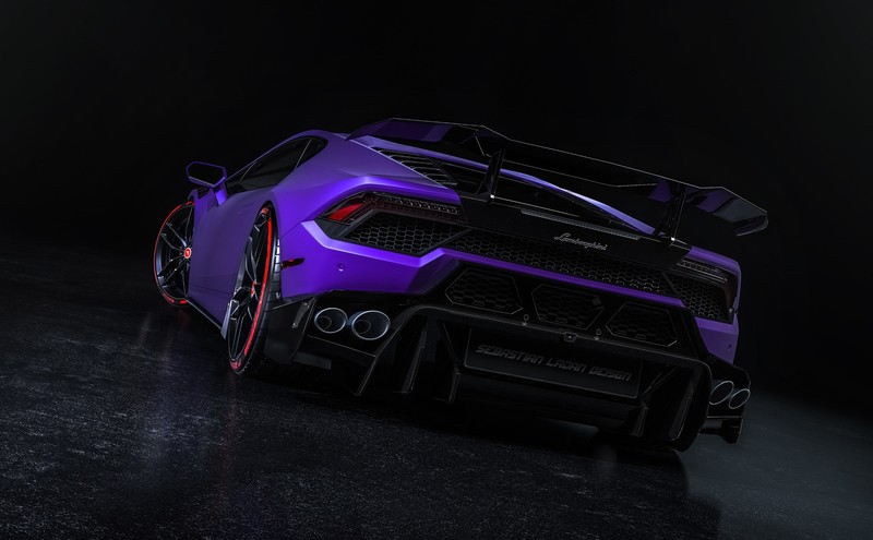 purple cars, dark, render, digital art, car, Lamborghini