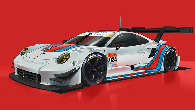 digital, Porsche, Flatdesign
