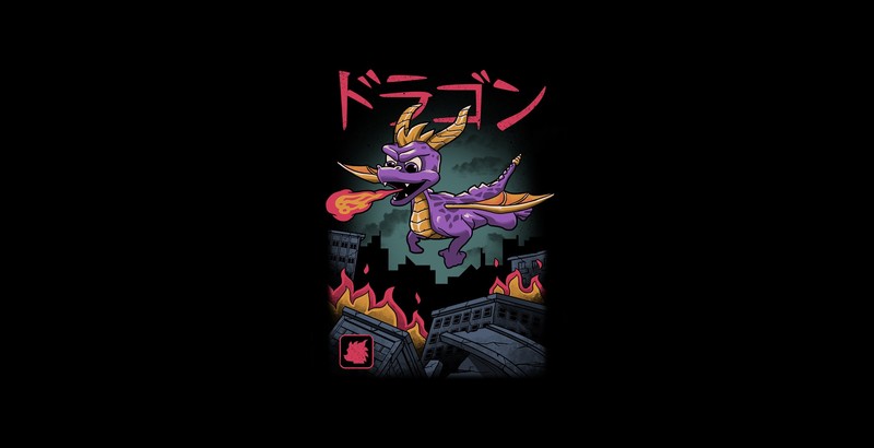 Spyro, dragon, simple background, minimalism