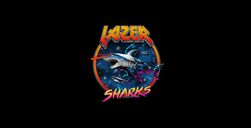 shark, synthwave, simple background, artwork, fish, minimalism