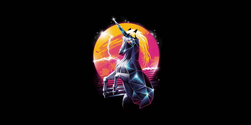 unicorn, artwork, simple background, minimalism