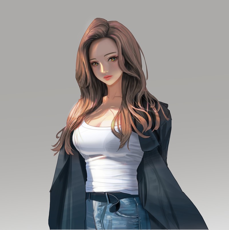 anime girls, fantasy girl, simple background, artwork, anime, WB.lee