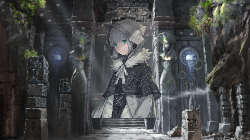 anime, anime girls, picture-in-picture, ruins, Fate Series, Aion, Gray (Lord El-Melloi II Case Files)