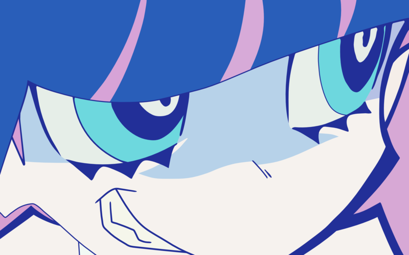 Panty and Stocking with Garterbelt, anime, colorful, blue, Anarchy Stocking, blue eyes