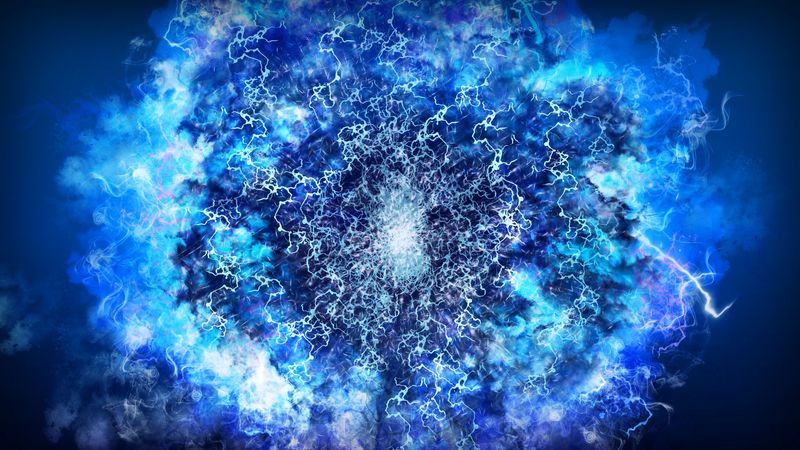 lightning, abstraction, energy, light, blue, 4k