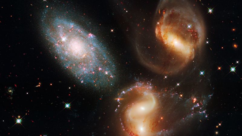 galaxy, universe, spirals, stars, cluster, telescope, hubble, 4k