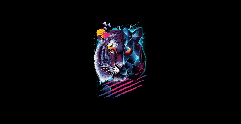 simple background, artwork, big cats, animals, minimalism