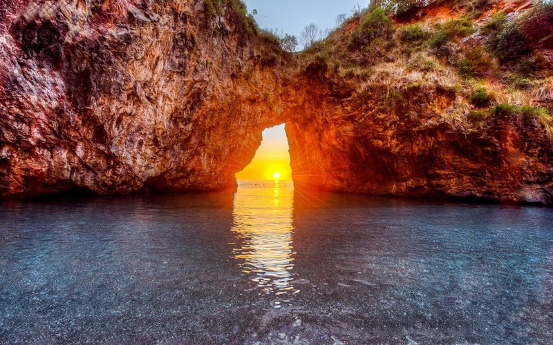 Arcomagno, Calabria, rock, Sun, sea, Italy, nature, San Nicola Arcella, sunset