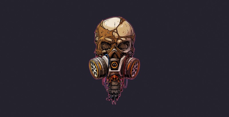minimalism, simple background, gas masks, artwork, skull