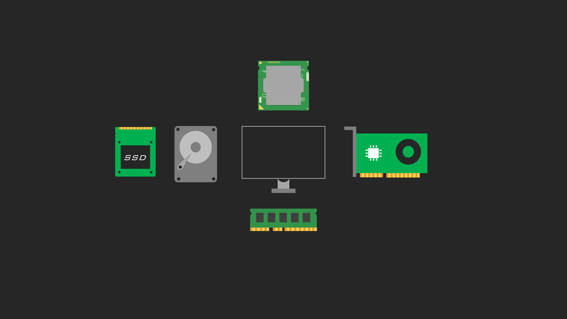 simple, vector, computer