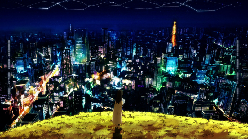 Tensei Shitara Slime Datta Ken, Shizue Izawa, Rimuru, night, night view, city lights, city