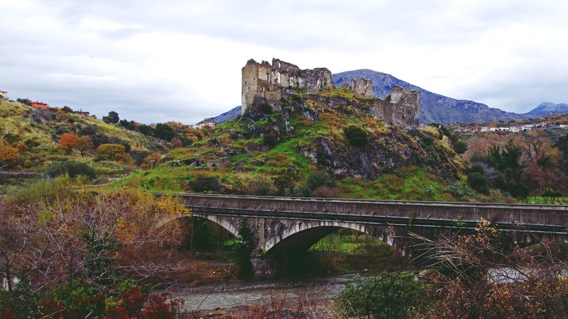 castle, Calabria, landscape, Italy, nature, bridge
