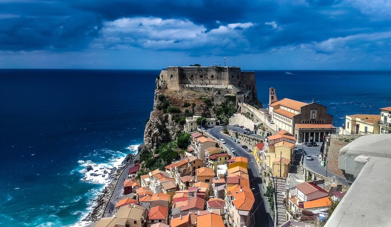 Tropea, Calabria, landscape, sea, castle, Italy, church