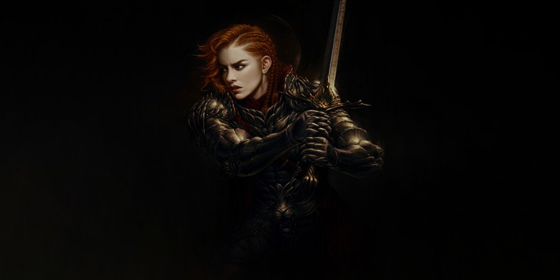 minimalism, fantasy girl, fantasy art, redhead