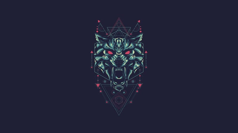 simple background, blue background, fantasy art, creature, red eyes, artwork
