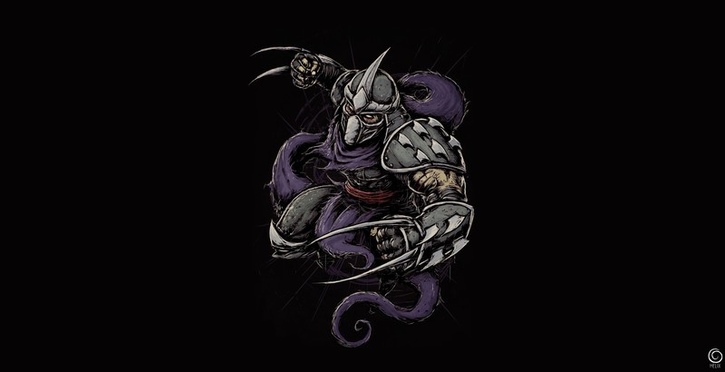 Teenage Mutant Ninja Turtles, simple background, Shredder, artwork