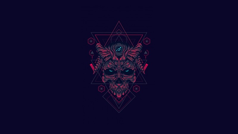 skull, simple background, minimalism, artwork