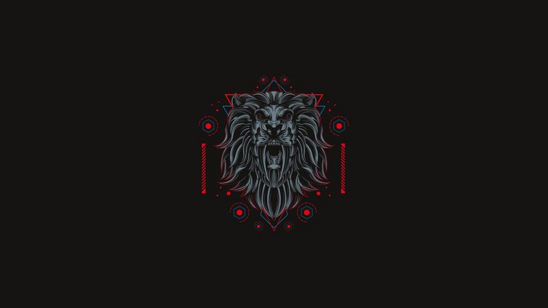 simple background, minimalism, artwork, lion, animals