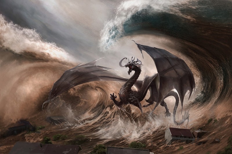 artwork, creature, fantasy art, dragon
