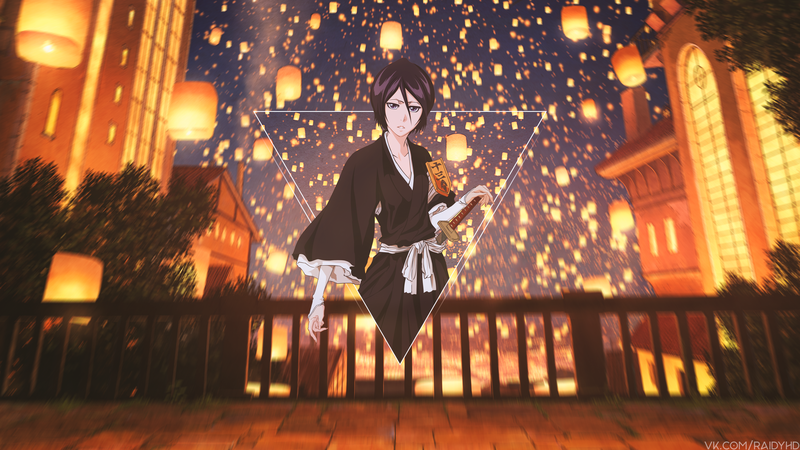 anime, picture-in-picture, Kuchiki Rukia, Bleach