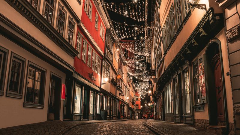 night city, street, illumination, lighting, lane, 4k