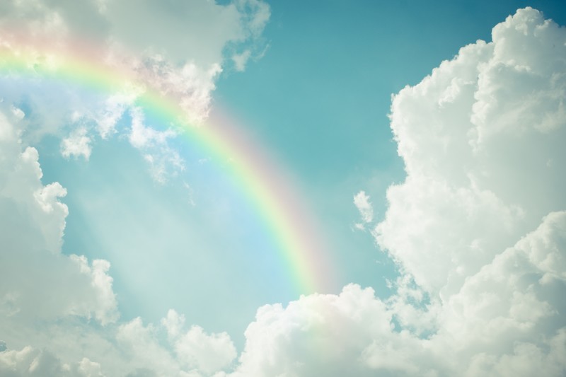 clouds, sky, rainbows