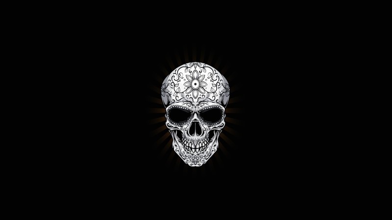 minimalism, simple background, skull, artwork