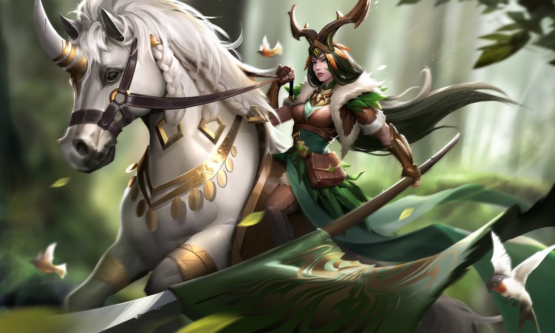 artwork, horse, fantasy girl, fantasy art, unicorn
