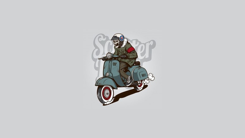 simple background, vehicle, artwork, minimalism, skull