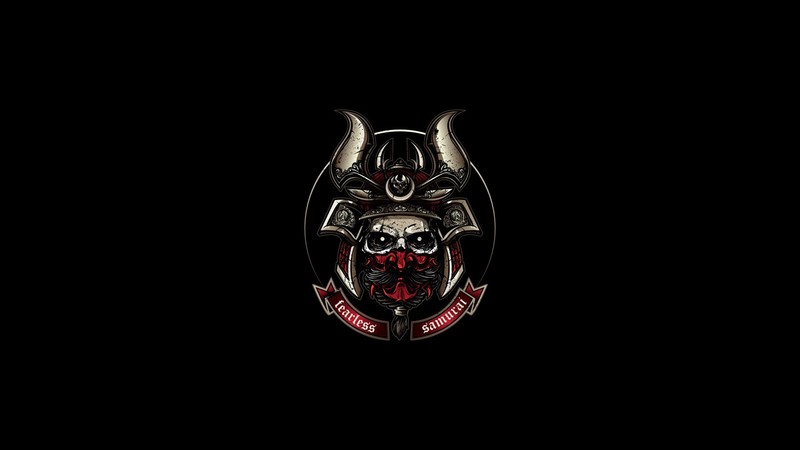 artwork, samurai, simple background, minimalism