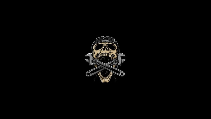 skull, minimalism, simple background, artwork