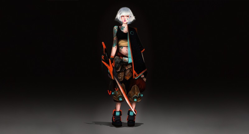 simple background, artwork, fantasy girl, fantasy art