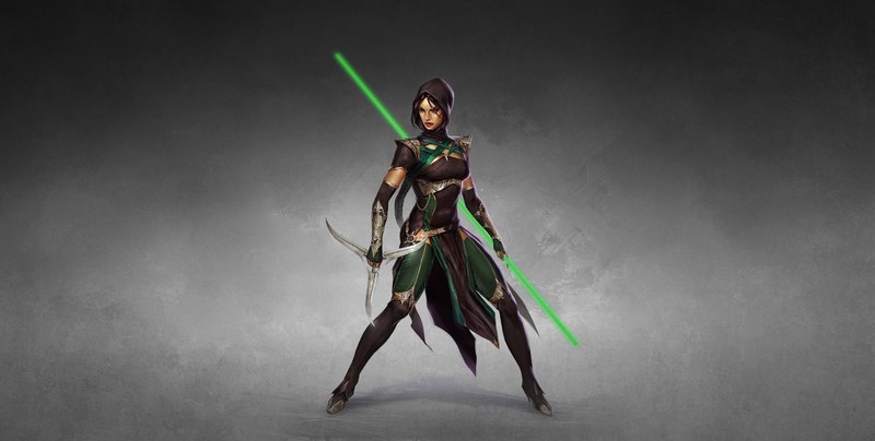 Mortal Kombat 11, Mortal Kombat, Jade (Mortal Kombat), warrior, artwork, digital art, fantasy art, fantasy girl, simple background
