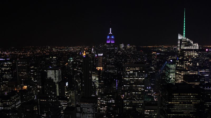 night city, city lights, skyscrapers, night, skyline, new york, usa, 4k