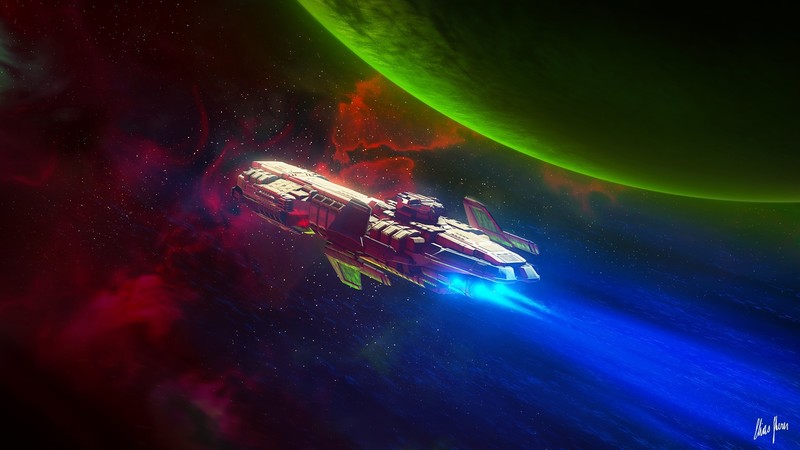 space, space art, artwork, planet, spaceship, vehicle, science fiction