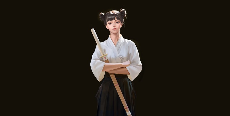 simple background, people, frontal view, fantasy art