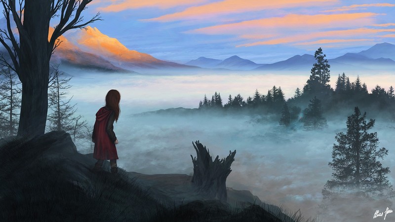 children, fantasy girl, fantasy art, landscape, nature, artwork