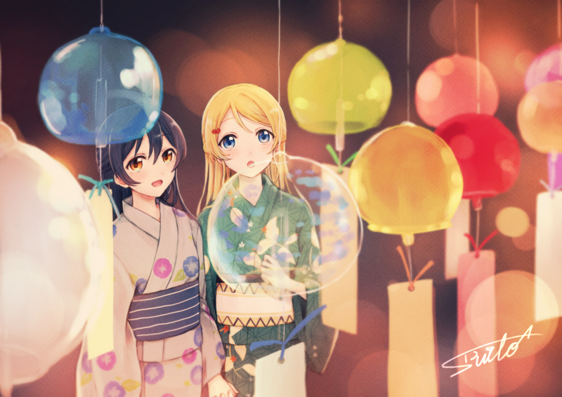 anime, anime girls, digital art, artwork, 2D, portrait, Love Live!, Sonoda Umi, Eli Ayase, Love Live Series, Ayase Eri