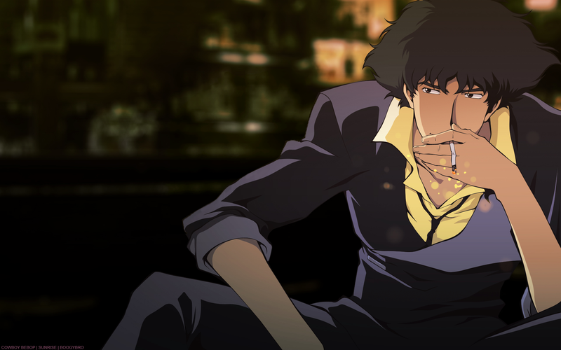 Spike Spiegel, Cowboy Bebop, anime boys, anime, cigarettes, smoking