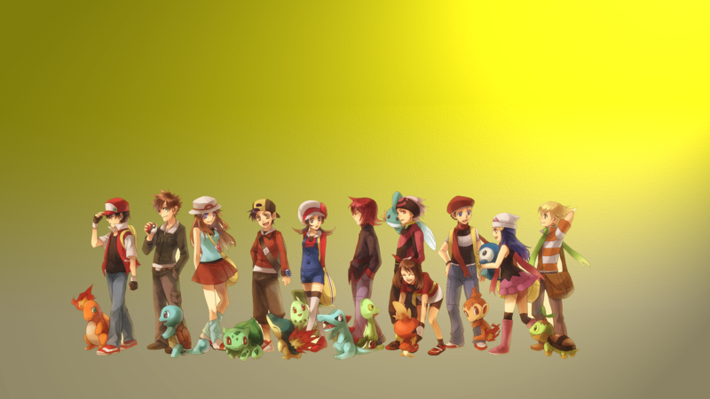 Pokémon, Red (character), Squirtle, Bulbasaur, Cyndaquil, Chikorita, Totodile, Treecko, Chimchar, Torchic, Piplup, Turtwig