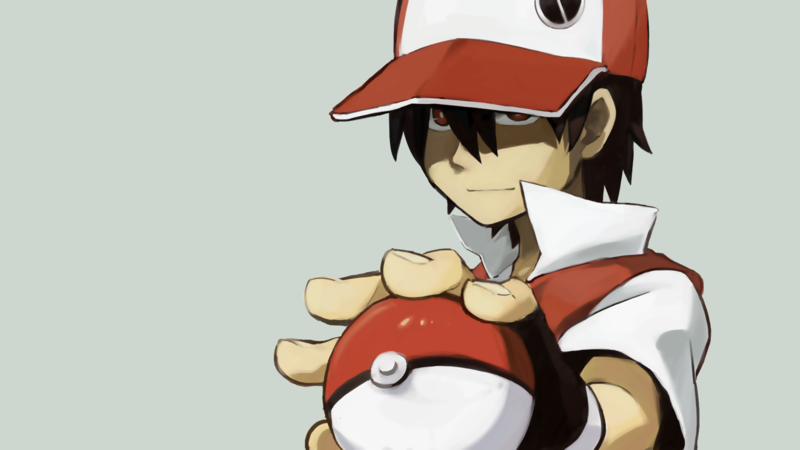 Pokémon, Red (character), anime, red eyes, anime boys