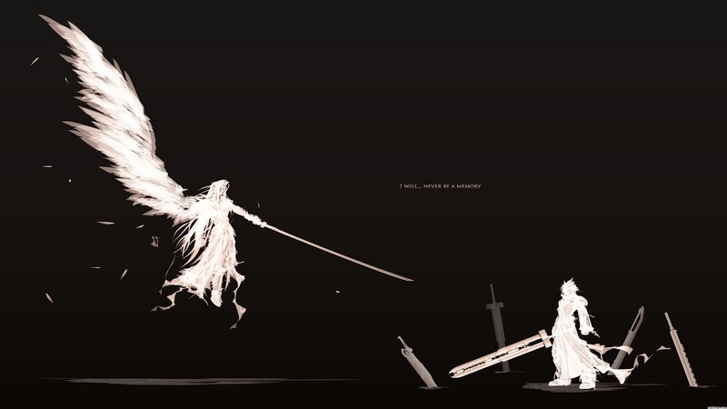 video game art, video game characters, Cloud Strife, Sephiroth, Final Fantasy VII