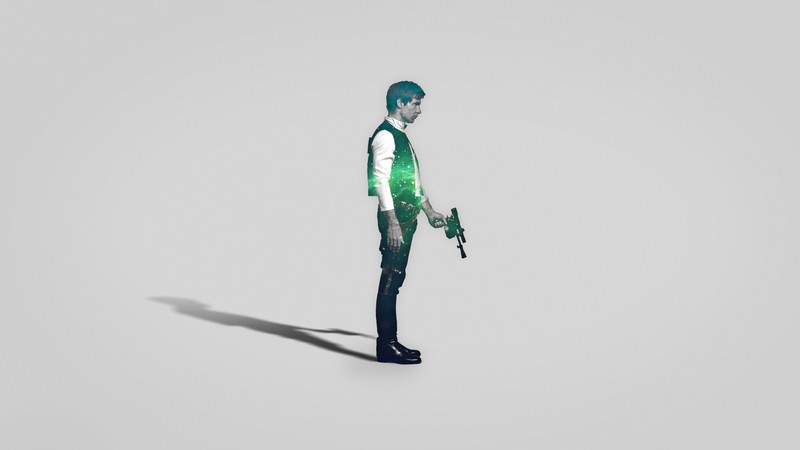 Star Wars, Han Solo, Harrison Ford, simple background, blaster, men