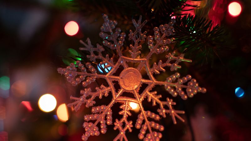 snowflake, garland, new year, christmas, christmas tree toy, 4k